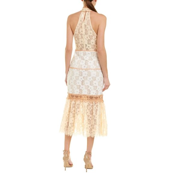 Foxiedox Amelia Halter Mock Neck Lace Midi Dress - Picture 2 of 3